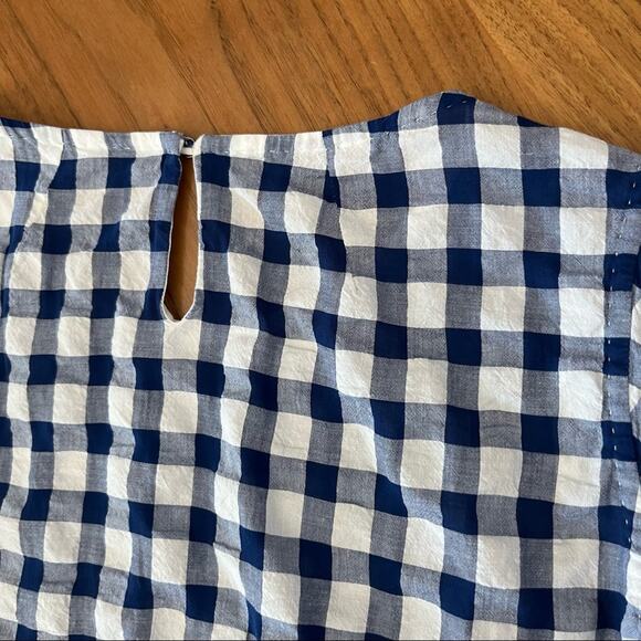 Le Sarte Pettegole Size 40 Small Check Flutter Sleeve Blouse - Picture 6 of 11